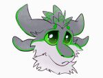 4_ears anthro avali cidercrow feathered_crest feathers green_body green_eyes green_feathers grey_body grey_feathers head_crest hi_res kalakian male multi_ear snout solo