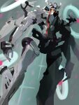  alternate_color commentary_request from_below gquuuuuux gundam gundam_gquuuuuux highres mecha mobile_suit no_humans open_hands open_mouth red_eyes rintaro_komori robot science_fiction v-fin 