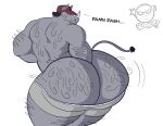 absurd_res anthro autofisting autopenetration back_hair barazoku big_butt body_hair butt butt_hair butt_scratch clothing excessive_body_hair fisting hat headgear headwear hi_res huge_butt humanoid looking_back male mammal masturbation muscular overweight overweight_anthro overweight_male penetration possbooty rhinoceros richard_(extracurricular_activities) slightly_chubby solo text underwear