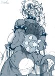 absurd_res anthro back_tattoo black_body bowser&#039;s_shell bowsette_meme butt_slap crown diana_za_warudo_(genozawarudo) doorglin exposed_butt female generation_2_pokemon headgear hi_res horn houndoom looking_at_viewer looking_back mario_bros meme muscular muscular_female nintendo pokemon pokemon_(species) slap solo spikes super_crown tail tattoo translucent watermark yakuza