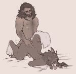 animal_genitalia animal_penis anthro anthro_penetrated artist_name body_hair butt_tuft canid canine canine_genitalia canine_penis chest_hair duo erection from_behind_position genitals humanoid humanoid_on_anthro humanoid_penetrating humanoid_penetrating_anthro looking_pleasured lying male male/male male_anthro male_humanoid male_penetrated male_penetrating male_penetrating_male mammal monochrome narrowed_eyes nipples nude obscured_penetration on_front open_mouth penetration penis seraphictiger sex tail tail_grab text tongue tongue_out tuft