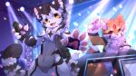 16:9 2025 4_fingers 5_fingers :3 anthro biped black_body black_fur canid canine canis chest_tuft claws clothed clothing concert digital_drawing_(artwork) digital_media_(artwork) duo electronics fangs felid fingers fluffy fluffy_tail fur gintan hi_res hlg7777 holding_microphone holding_object jacket kemono light light_beam looking_at_viewer low-angle_view male mammal markings microphone multicolored_body multicolored_fur neck_tuft night open_clothing open_jacket open_mouth open_smile open_topwear orange_body orange_fur outside pantherine pawpads paws red_eyes red_markings shaded sky smile spotlight spotlight_beam standing tail teeth tiger topwear tuft wallpaper white_body white_fur widescreen wolf yellow_eyes yupitel