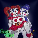absurd_res areola ballerina ballet ballora ballora_(fnafsl) big_breasts blue_eyes blue_eyeshadow blue_hair bodily_fluids boobnart boobs_out bottomwear breasts circus_baby_(fnaf) clitoris clothed clothing clothing_lift clown clown_girl clown_makeup clown_nose clown_shoes dancewear dripping duo ear_piercing ear_ring exposed_breasts eyelashes eyeshadow female female/female fingering fingers five_nights_at_freddy&#039;s five_nights_at_freddy&#039;s:_sister_location footwear genital_fluids genitals glowing glowing_eyes hair hair_bun half-closed_eyes half_clothed hand_on_arm hi_res holding_partner humanoid ineffective_clothing jewelry kissing lesbian_kiss lipstick looking_pleasured machine makeup miniskirt narrowed_eyes nipples one_eye_closed piercing pigtails pink_areola pink_cheeks pink_lipstick pink_nipples pink_tongue pleased purple_clothing purple_eyes raised_bottomwear raised_clothing raised_leg raised_skirt red_areola red_bottomwear red_cheeks red_clothing red_footwear red_nipples red_nose red_shoes red_skirt red_tongue ring_piercing robot saliva saliva_drip saliva_string scottgames shirt shirt_lift shirt_up shoes shoulder_pads simple_background sister_location skimpy skirt skirt_lift teeth thick_thighs tongue tongue_out topwear tutu vaginal_fluid_drip vaginal_fluids vulva