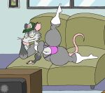 adult_swim aliasing american_opossum anthro artist_logo artist_name baseball_cap belly blue_pupils bottom_heavy cartoon_network cheek_tuft clothing countershade_arms countershade_belly countershade_ears countershade_face countershading crop_top curvy_figure digital_media_(artwork) english_text eyelashes facial_tuft fangs femboy footwear fur furniture gassy&#039;s_gas_&#039;n_stuff gilbert_(gassy&#039;s_gas_&#039;n_stuff) glistening glistening_nose gloves_(marking) grey_body grey_fur half-closed_eyes hat headgear headwear hi_res inner_ear_fluff knee_highs knee_socks legwear logo lying male mammal markings marsupial narrowed_eyes navel on_side on_sofa one_leg_up pink_clothing pink_thong pink_underwear pupils raised_leg shirt signature socks sofa solo tail teeth text thatdawgmurray thick_thighs thong topwear tuft underwear virginia_opossum watching_television watermark whiskers white_clothing white_footwear white_socks wide_hips yellow_sclera