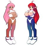 bb breasts elf galaxy_fight green_eyes large_breasts pink_hair pointy_ears red_hair roomi sunsoft takashima 