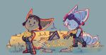 angry anthro bodily_fluids bolt_(fastener) clothed clothed_anthro clothed_female clothed_male clothing duo ear_piercing ear_ring eyewear eyewear_on_head female fluffy fluffy_tail fur goggles goggles_on_head hair hi_res lombax male mammal markings piercing pink_nose ratchet_(ratchet_and_clank) ratchet_and_clank ring_(marking) ring_piercing ringed_tail rivet_(ratchet_and_clank) smile sony_corporation sony_interactive_entertainment striped_markings striped_tail stripes sweat tail tail_markings tail_motion tail_tuft tailwag time_fluffy500 tuft white_body white_fur white_hair yellow_body yellow_fur