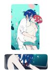  1boy 1girl amate_yuzuriha aqua_shirt aqua_skirt blue_hair closed_eyes cockpit couple gundam gundam_gquuuuuux hetero highres holding hug kiss long_sleeves multicolored_hair pilot pilot_chair piloting purple_hair red_eyes red_hair rhelia school_uniform shirt short_hair shuji_ito skirt spoilers sweater tank_top two-tone_hair white_shirt zeknova 