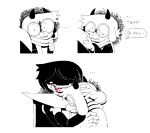 anthro blood blood_in_mouth bodily_fluids bovid caprine clothing crying deltarune disturbed duo eyewear glasses goat hi_res honkadoi hug human kris_(deltarune) male mammal ralsei robe shadowed_face tears undertale_(series)