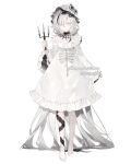  1girl absurdly_long_hair bandages barefoot candle candlestand dress flower frilled_dress frills full_body hair_between_eyes hat holding holding_candle holding_candlestand long_hair long_sleeves original pink_eyes rgb12800 rose smile solo standing very_long_hair white_background white_dress white_flower white_hair white_rose wide_sleeves 