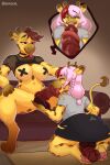2025 2:3 absurd_res animal_genitalia animal_penis anthro anthro_on_anthro ball_fondling balls big_breasts bottomless braided_hair breasts brown_penis choker clothed clothing duo ear_piercing ear_ring equine_genitalia equine_penis feet feet_on_penis fellatio fondling foot_fetish foot_on_own_penis foot_on_penis foot_play fur furniture genitals giraffe giraffid gynomorph gynomorph/gynomorph gynomorph_anthro hair hand_on_head hi_res highlights_(coloring) intersex intersex/intersex intersex_anthro jewelry kneeling licking long_tongue looking_pleasured mammal necklace nixmoonl on_sofa oral pasties pawpads paws paws_on_penis penile penis penis_lick piercing pink_hair pink_pawpads red_hair red_highlights ring_piercing sex sitting sitting_on_sofa sofa tongue tongue_out torn_clothing translucent translucent_clothing yellow_body yellow_fur
