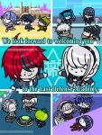  6+boys 6+girls ? amemiya_darumi aotsuki_eito artist_request black_bow black_hair black_hairband black_haori black_jacket black_sailor_collar black_shirt blonde_hair blue_hair blue_hat blue_jacket bow braid brother_and_sister chibi chibi_only commentary double_bun earrings english_commentary english_text everyone eyepatch gakuran ginzaki_shouma glasses green_hat grey_hair grey_jacket grey_skirt hair_bow hair_bun hairband haori hat highres hood hoodie jacket jacket_over_hoodie japanese_clothes jewelry kawana_tsubasa kirifuji_nozomi long_hair looking_at_viewer lying magadori_kyoshika maruko_gaku masked mojiro_moko multicolored_hair multicolored_jacket multiple_boys multiple_girls multiple_views official_art omokage_yugamu on_back on_table oosuzuki_kurara open_clothes open_jacket pink_hair ponytail print_eyepatch purple_hair red_hair red_serafuku running sailor_collar school_uniform second-party_source serafuku shirt shizuhara_hiruko short_hair siblings single_braid skirt sparkle streaked_hair sumino_takumi sunglasses table the_hundred_line_-last_defense_academy- tsukumo_ima tsukumo_kako twins twintails two-tone_jacket white_hoodie yakushiji_takemaru 