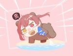  2girls animal_costume animal_ears animal_hood bear_costume bear_ears bear_hood biting biting_cheek blue_hoodie blunt_bangs chibi coin44 commentary_request double-parted_bangs emphasis_lines fins fish_tail gawr_gura gawr_gura_(1st_costume) heterochromia hololive hololive_english hood hoodie houshou_kumarine houshou_marine multiple_girls onesie open_mouth pink_background red_eyes red_hair shark_costume shark_girl shark_hood shark_tail simple_background skull_and_crossbones spoken_skull tail tearing_up twintails virtual_youtuber white_hair yellow_eyes 
