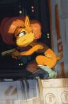 anthro auburn_hair blue_eyes boots bottomless bottomless_female breasts cheek_tuft chipmunk clothed clothing edtropolis facial_tuft female footwear frown ground_squirrel gun hair handgun hi_res mammal pistol pouting ranged_weapon rodent sally_acorn sciurid scut_tail sega shirt shoes short_tail small_breasts soft_abs sonic_the_hedgehog_(series) tail tank_top technology topwear tuft weapon