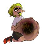  belly big_belly cephalopod chubbyjam hand_on_stomach inkling internal male marine nintendo open_mouth post_vore splatoon squid stomach video_games vore 