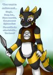  clothing dex_ghunrog dialogue fan_character fantasy invalid_tag kobold male melee_weapon polearm spear weapon wildwolfproduction 