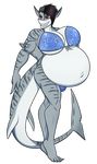  anthro belly big_belly female fish hyper hyper_pregnancy marine pregnant riddleaugust shark solo 