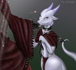  anthro bulge clothing colar dragon dress invalid_color kissing leash mammal mistress ndrnight paw_kiss petplay roleplay skunk slave twillight victoriangothic victorianstyle 