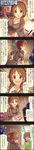  2girls 5koma ^_^ ^o^ braid breasts brown_eyes brown_hair business_suit character_name cinderella_girls_gekijou closed_eyes comic flying_sweatdrops formal hair_over_shoulder highres idolmaster idolmaster_cinderella_girls katagiri_sanae large_breasts long_hair long_image long_sleeves low_twintails multiple_girls official_art producer_(idolmaster) senkawa_chihiro shaded_face short_hair short_twintails single_braid smile suit sweatdrop tall_image translated twintails 