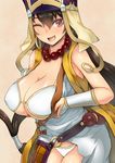  ;d arinotowatari bare_shoulders bead_necklace beads black_hair blush breast_hold breast_lift breasts breasts_outside cleavage commentary_request cowboy_shot fate/grand_order fate_(series) gourd hair_between_eyes jewelry large_breasts long_hair looking_at_viewer low-tied_long_hair necklace one_eye_closed open_mouth prayer_beads red_eyes sleeveless smile solo vambraces very_long_hair white_bikini_top xuanzang_(fate/grand_order) 