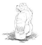  anthro bear big_butt butt kumagaya_shin male mammal monochrome rear_view simple_background solo white_background 