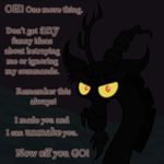  animated bitterplaguerat discord_(mlp) dragon friendship_is_magic horn my_little_pony solo text yellow_eyes 