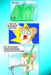  comic curby cute dialogue english_text fur hamster hamtaro_(series) male mammal open_mouth orange_fur outside ribbons rodent shocked solo stan_(hamtaro) striped_fur stripes sweat text tongue 