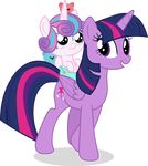  2017 alpha_channel duo equine feathered_wings feathers female feral flurry_heart_(mlp) friendship_is_magic hair horn looking_at_viewer mammal multicolored_hair my_little_pony riding shutterflyeqd simple_background smile transparent_background twilight_sparkle_(mlp) winged_unicorn wings young 