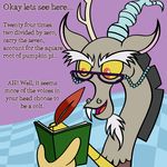  animated bitterplaguerat book discord_(mlp) dragon eyewear feathers friendship_is_magic glasses horn my_little_pony smile solo text writing_(disambiguation) yellow_eyes 