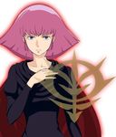  bad_id bad_pixiv_id breasts cape dress gundam haman_karn kei-co medium_breasts pink_hair short_hair solo zeta_gundam 