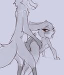  2016 blush breasts canine disney duo fox from_behind_position hot_dogging judy_hopps lagomorph mammal nick_wilde penis rabbit saliva sex simple_background size_difference smile ungulatr zootopia 