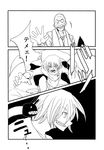  bed bolo_tie boushi-ya clipboard comic glasses greyscale hospital_bed hospital_gown kantai_collection monochrome re-class_battleship shinkaisei-kan short_hair tail translated waving 