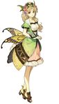  atelier_(series) atelier_ayesha ayesha_altugle blonde_hair brown_eyes bug butterfly dress flower full_body hat hidari_(left_side) insect long_hair looking_at_viewer low-tied_long_hair multicolored multicolored_wings official_art open_toe_shoes pink_dress shoes smile solo standing white_background wings 