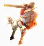  ball_(gundam) cannon claws crossbone_gundam floating_head fusion gundam head hybrid mecha mobile_suit mobile_suit_gundam no_humans parody redesign rx-78-2 science_fiction severed_head simple_background solo space_craft tamago_tomato weapon 