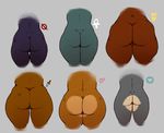  2017 anthro bea_(nitw) bombshell_(nitw) butt butt_shot digital_media_(artwork) faceless_female female grey_background group lori_m._(nitw) mae_(nitw) mammal night_in_the_woods nude scalie selmers_(nitw) signirsol simple_background slightly_chubby 