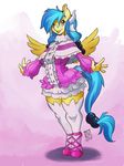  2017 anthro blue_hair blush clothing cosplay costume equine fan_character femake hair kanna_kamui mammal my_little_pony pegasus pose silvia_windmane solo wings zwitterkitsune 