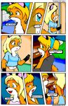  2007 anthro blonde_hair brother canine clothed clothing comic dialogue duo english_text female firecat fox hair kit kitsune_youkai male mammal sibling sister text 