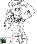  anthro blackbear bulge clothing hat looking_at_viewer male mammal mask monochrome raccoon sly_cooper sly_cooper_(series) solo video_games 