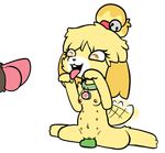  &lt;3 animal_crossing begging bell breasts canine collar digitigrade dildo dog female isabelle_(animal_crossing) male mammal multi_nipple nintendo nipples penis piebunny pussy sex_toy tailwag tongue tongue_out video_games 