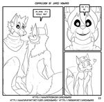  bw canine comic herm hybrid intersex invalid_tag james_howard mammal wolf 