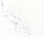  anal bdsm bondage bound canine human male male/male mammal sketch unfinished wolf 