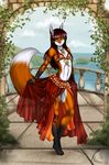  2016 anthro black_nose canine clothed clothing crossdressing darkred_hair day dress eliana-asato fox fur girly hair invalid_color invalid_tag jewelry long_hair male mammal multicolored_fur nature orange_fur red_hair sea skirt slim smile solo summer water white_fur yellow_eyes 