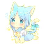 artist_request blue_hair cat furry short_hair teal_eyes 