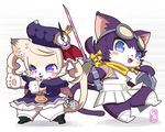  1boy 1girl artist_request boots cat cat_busters character_request furry purple_eyes trap 