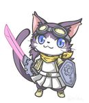  artist_request blue_eyes cat cat_busters character_request furry smile sword 