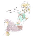  1boy blonde_hair crossdressing detached_sleeves gerudo_link link pointy_ears ponytail the_legend_of_zelda the_legend_of_zelda:_breath_of_the_wild trap 