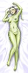  1girl aftersex areolae blush breasts cum full_body_tattoo goggles green_eyes green_skin hera_syndulla lekku looking_at_viewer lying navel nude on_bed pussy star_wars:_rebels sweat tongue_out twi&#039;lek 