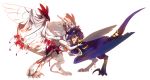  2015 alpha_channel digital_media_(artwork) dragon duo feathers feral flight_rising purple_feathers ravoilie red_eyes simple_background standing transparent_background wildclaw_dragon 