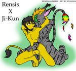  2004 anal balls beard duo facial_hair feline ji-kun lion male male/male mammal rainbow rensis spug 