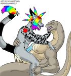  anal cum dinosaur erection hair mohawk multicolored_hair rainbow_hair rensis schwertwal syringe 