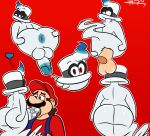  2019 anal anal_penetration big_butt butt cappy cappy_(mario) clothed clothing digital_media_(artwork) duo ghost hair hi_res human looking_at_viewer male male/male mammal mario mario_bros nintendo oral penetration penis red_eyes sex simple_background spirit super_mario_odyssey tongue tongue_out video_games zackdadawg 